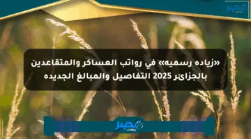«زيادة رسمية» في رواتب العساكر والمتقاعدين بالجزائر 2025 التفاصيل والمبالغ الجديدة